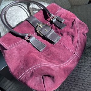Natural cow hide coach bag